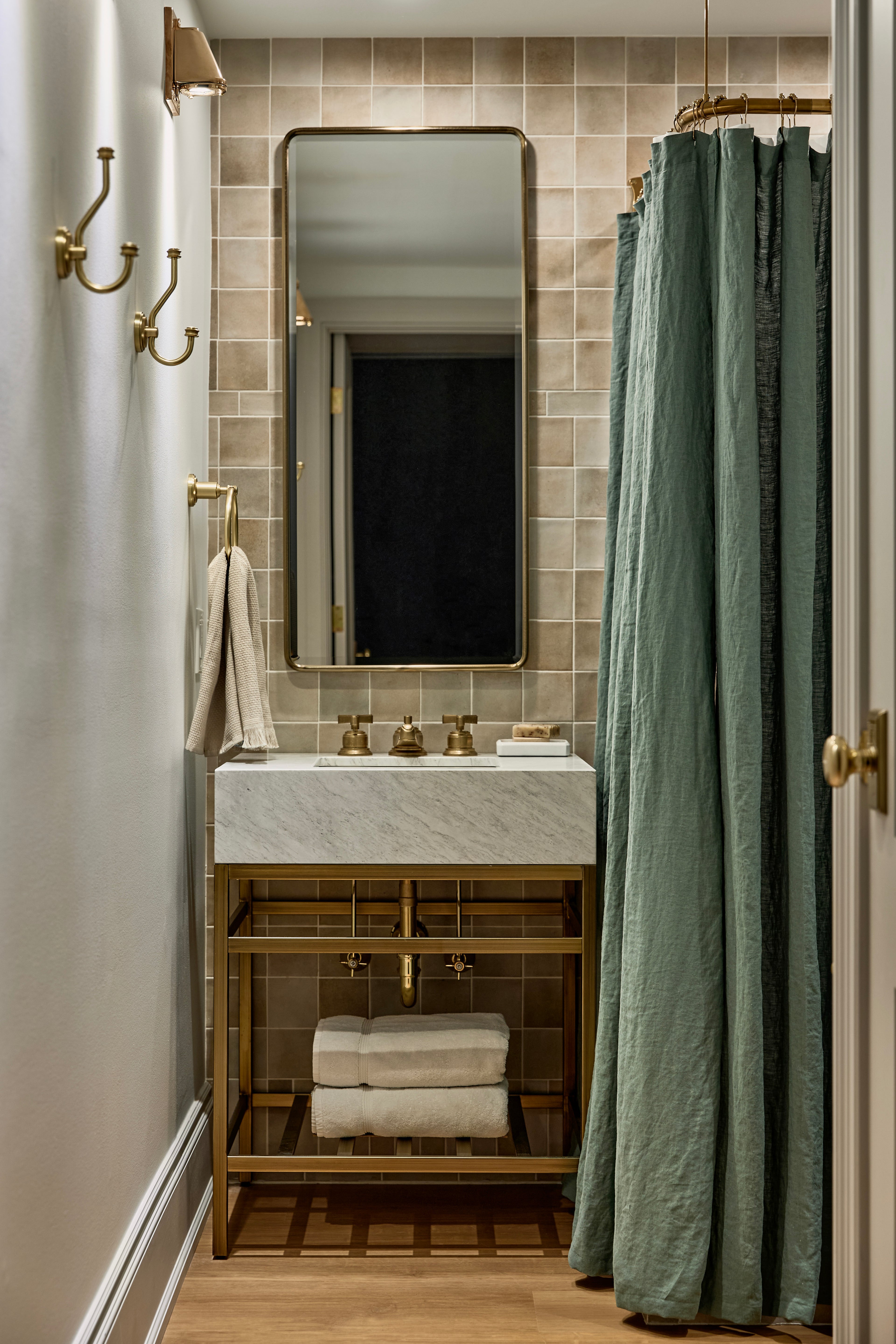 Wood floor finished with LED hard wax oil